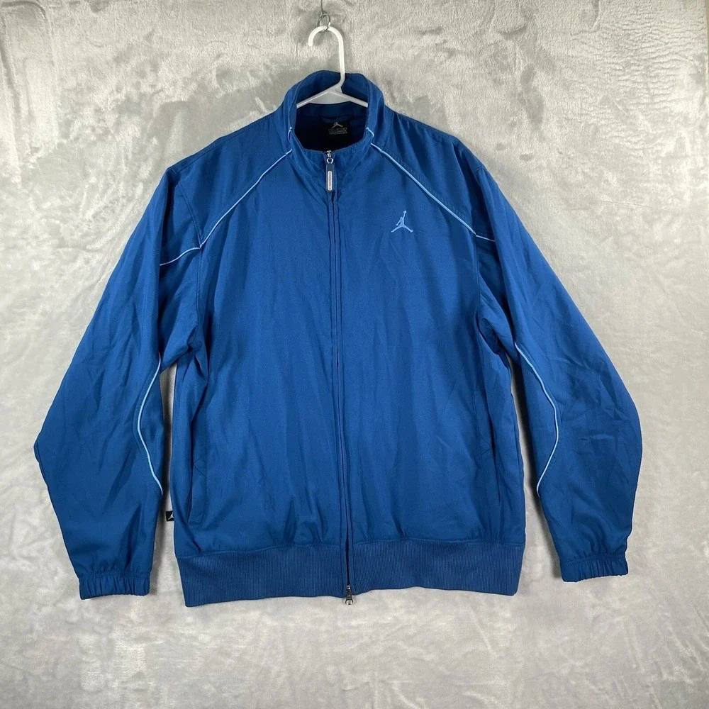 Air Jordan Jacket Mens Medium Mesh Lined Windbreaker Full Zip Activewear Blue
